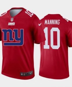 New York New York Giants #10 Eli Manning Red Men's Nike Big Team Logo Vapor Limited NFL Jersey Men's