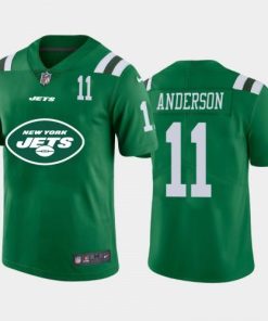 New York New York Jets #11 Robby Anderson Green Men's Nike Big Team Logo Player Vapor Limited NFL Jersey Men's
