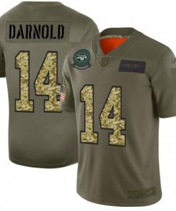 New York New York Jets #14 Sam Darnold Men's Nike 2019 Olive Camo Salute To Service Limited NFL Jersey Men's