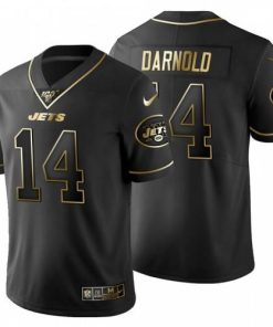 New York New York Jets #14 Sam Darnold Men's Nike Black Golden Limited NFL 100 Jersey Men's