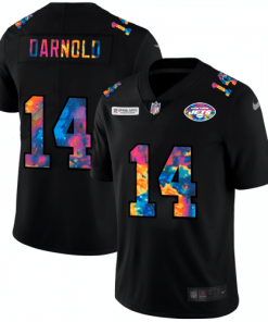 New York New York Jets #14 Sam Darnold Men's Nike Multi-Color Black 2020 NFL Crucial Catch Vapor Untouchable Limited Jersey Men's