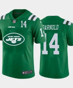 New York New York Jets #14 Sam Darnold Green Men's Nike Big Team Logo Player Vapor Limited NFL Jersey Men's