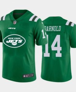 New York New York Jets #14 Sam Darnold Green Men's Nike Big Team Logo Vapor Limited NFL Jersey Men's