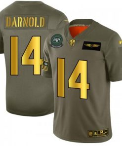 New York New York Jets #14 Sam Darnold NFL Men's Nike Olive Gold 2019 Salute to Service Limited Jersey Men's