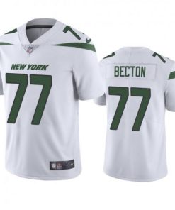 New York New York Jets #77 Mekhi Becton Men's Nike White 2020 NFL Draft Vapor Limited Jersey Men's