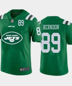 New York New York Jets #89 Chris Herndon Green Men's Nike Big Team Logo Player Vapor Limited NFL Jersey Men's