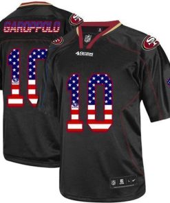 Nike 49ers #10 Jimmy Garoppolo Black Men's Stitched NFL Elite USA Flag Fashion Jersey