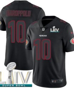 Nike 49ers #10 Jimmy Garoppolo Black Super Bowl LIV 2020 Men's Stitched NFL Limited Rush Impact Jersey
