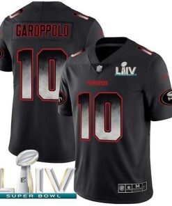 Nike 49ers #10 Jimmy Garoppolo Black Super Bowl LIV 2020 Men's Stitched NFL Vapor Untouchable Limited Smoke Fashion Jersey