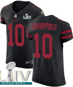 Nike 49ers #10 Jimmy Garoppolo Black Super Bowl LIV 2020 Alternate Men's Stitched NFL Vapor Untouchable Elite Jersey