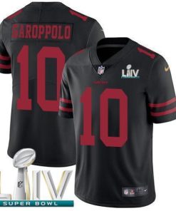 Nike 49ers #10 Jimmy Garoppolo Black Super Bowl LIV 2020 Alternate Men's Stitched NFL Vapor Untouchable Limited Jersey