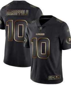 Nike 49ers #10 Jimmy Garoppolo Black/Gold Men's Stitched NFL Vapor Untouchable Limited Jersey