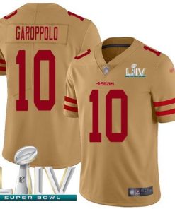 Nike 49ers #10 Jimmy Garoppolo Gold Super Bowl LIV 2020 Men's Stitched NFL Limited Inverted Legend Jersey