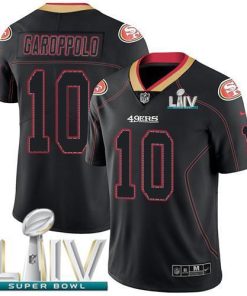 Nike 49ers #10 Jimmy Garoppolo Lights Out Black Super Bowl LIV 2020 Men's Stitched NFL Limited Rush Jersey