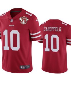 Nike 49ers #10 Jimmy Garoppolo Red Men's 75th Anniversary Stitched NFL Vapor Untouchable Limited Jersey
