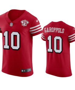 Nike 49ers #10 Jimmy Garoppolo Red Rush Men's 75th Anniversary Stitched NFL Vapor Untouchable Elite Jersey