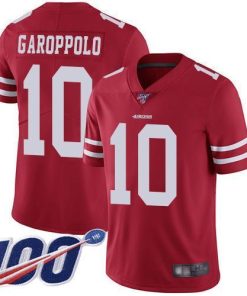Nike 49ers #10 Jimmy Garoppolo Red Team Color Men's Stitched NFL 100th Season Vapor Limited Jersey