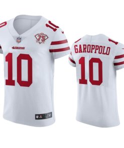 Nike 49ers #10 Jimmy Garoppolo White Men's 75th Anniversary Stitched NFL Vapor Untouchable Elite Jersey