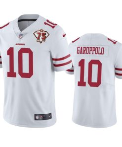 Nike 49ers #10 Jimmy Garoppolo White Men's 75th Anniversary Stitched NFL Vapor Untouchable Limited Jersey