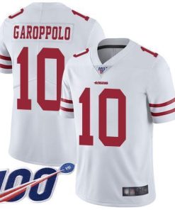 Nike 49ers #10 Jimmy Garoppolo White Men's Stitched NFL 100th Season Vapor Limited Jersey