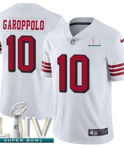 Nike 49ers #10 Jimmy Garoppolo White Super Bowl LIV 2020 Rush Men's Stitched NFL Vapor Untouchable Limited Jersey