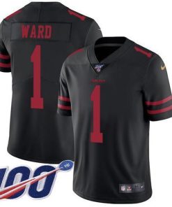 Nike 49ers #1 Jimmie Ward Black Alternate Men's Stitched NFL 100th Season Vapor Limited Jersey