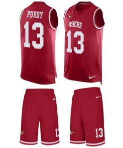 Nike 49ers #13 Brock Purdy Red Team Color Men's Stitched NFL Limited Tank Top Suit Jersey