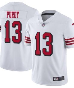 Nike 49ers #13 Brock Purdy White Rush Men's Stitched NFL Vapor Untouchable Limited Jersey