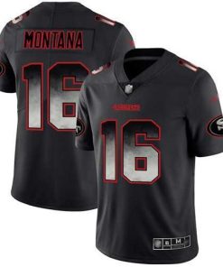 Nike 49ers #16 Joe Montana Black Men's Stitched NFL Vapor Untouchable Limited Smoke Fashion Jersey