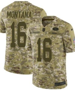 Nike 49ers #16 Joe Montana Camo Men's Stitched NFL Limited 2018 Salute To Service Jersey