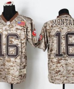 Nike 49ers #16 Joe Montana Camo Men's Stitched NFL New Elite USMC Jersey