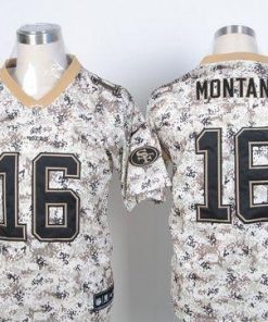 Nike 49ers #16 Joe Montana Camo USMC Men's Stitched NFL Elite Jersey