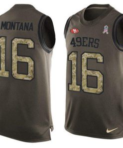 Nike 49ers #16 Joe Montana Green Men's Stitched NFL Limited Salute To Service Tank Top Jersey