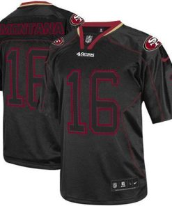 Nike 49ers #16 Joe Montana Lights Out Black Men's Stitched NFL Elite Jersey