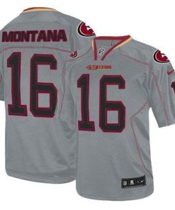 Nike 49ers #16 Joe Montana Lights Out Grey Men's Stitched NFL Elite Jersey
