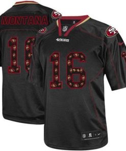Nike 49ers #16 Joe Montana New Lights Out Black Men's Stitched NFL Elite Jersey