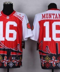 Nike 49ers #16 Joe Montana Red Men's Stitched NFL Elite Noble Fashion Jersey