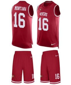 Nike 49ers #16 Joe Montana Red Team Color Men's Stitched NFL Limited Tank Top Suit Jersey