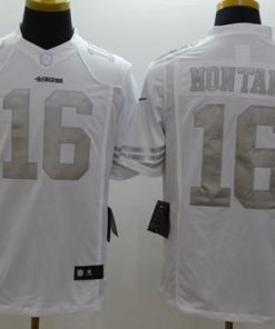 Nike 49ers #16 Joe Montana White Men's Stitched NFL Limited Platinum Jersey