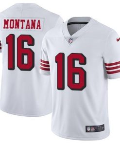 Nike 49ers #16 Joe Montana White Rush Men's Stitched NFL Vapor Untouchable Limited Jersey