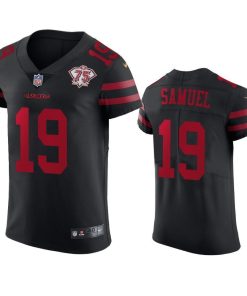 Nike 49ers #19 Deebo Samuel Black Alternate Men's 75th Anniversary Stitched NFL Vapor Untouchable Elite Jersey