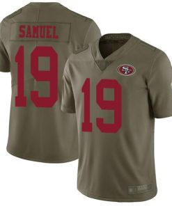 Nike 49ers #19 Deebo Samuel Olive Men's Stitched NFL Limited 2017 Salute To Service Jersey