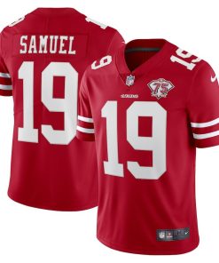 Nike 49ers #19 Deebo Samuel Red Men's 75th Anniversary Stitched NFL Vapor Untouchable Limited Jersey