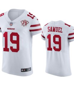 Nike 49ers #19 Deebo Samuel White Men's 75th Anniversary Stitched NFL Vapor Untouchable Elite Jersey