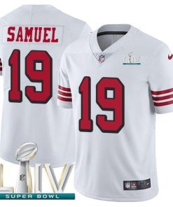 Nike 49ers #19 Deebo Samuel White Super Bowl LIV 2020 Rush Men's Stitched NFL Vapor Untouchable Limited Jersey