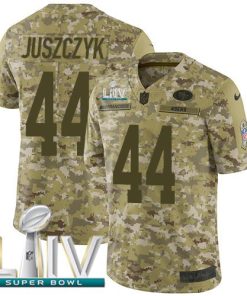 Nike 49ers #44 Kyle Juszczyk Camo Super Bowl LIV 2020 Men's Stitched NFL Limited 2018 Salute To Service Jersey