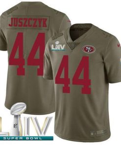 Nike 49ers #44 Kyle Juszczyk Olive Super Bowl LIV 2020 Men's Stitched NFL Limited 2017 Salute To Service Jersey