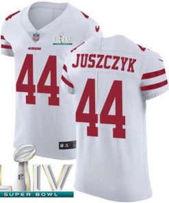 Nike 49ers #44 Kyle Juszczyk White Super Bowl LIV 2020 Men's Stitched NFL Vapor Untouchable Elite Jersey