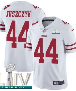 Nike 49ers #44 Kyle Juszczyk White Super Bowl LIV 2020 Men's Stitched NFL Vapor Untouchable Limited Jersey