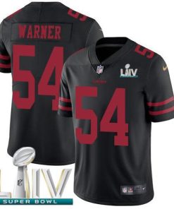 Nike 49ers #54 Fred Warner Black Super Bowl LIV 2020 Alternate Men's Stitched NFL Vapor Untouchable Limited Jersey